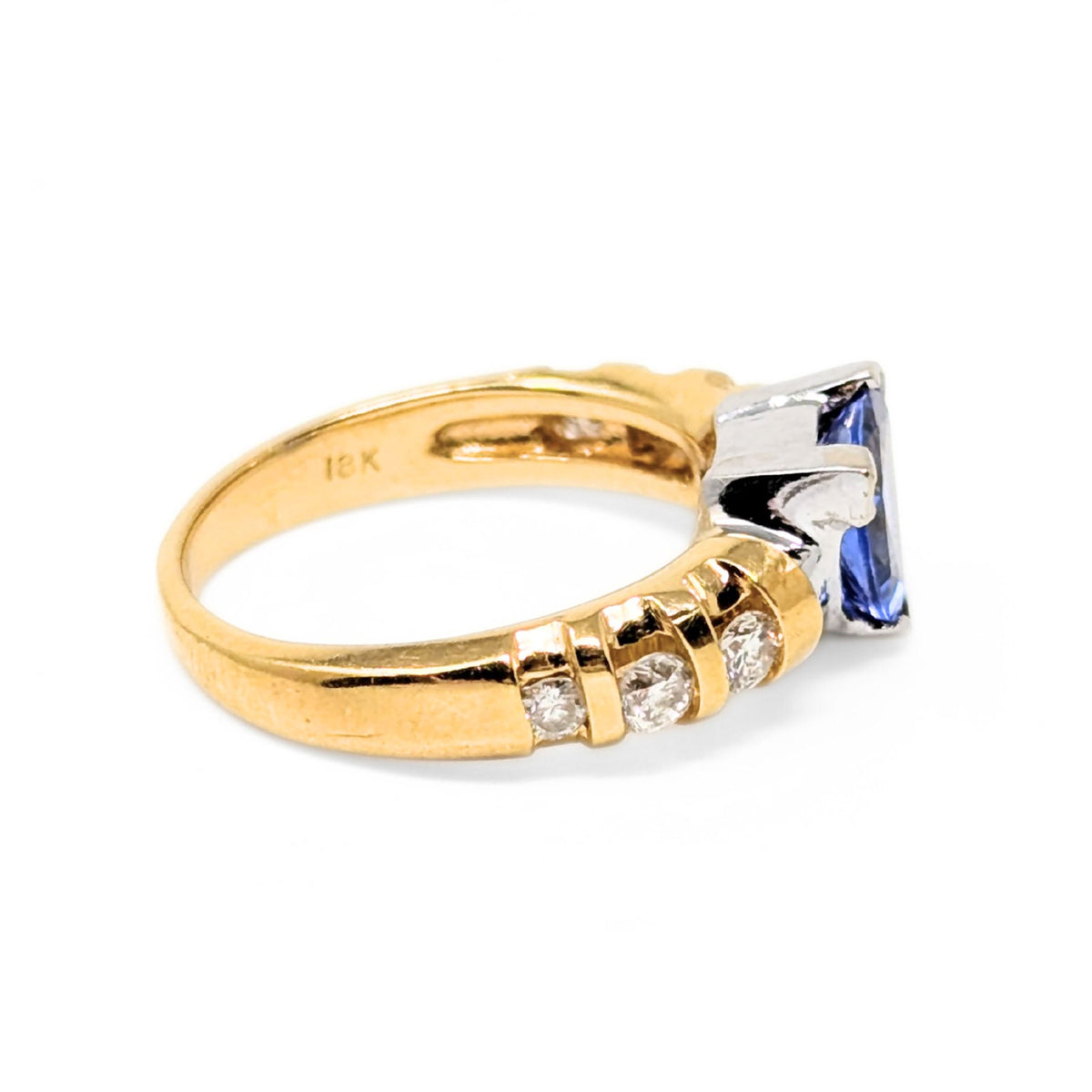 Le Vian 17K Gold 1ct Trillion Tanzanite & Diamond Ring - Size 7