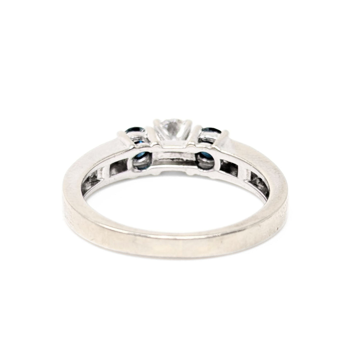 10K Gold .75tcw Blue & White Diamond Engagement Ring - Size 6