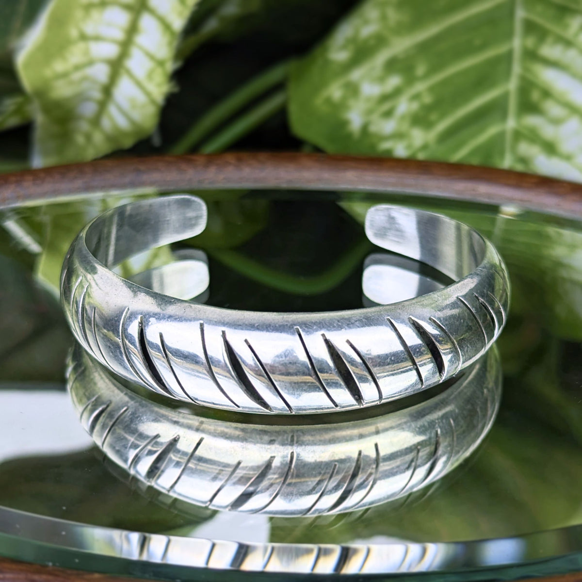 Taxco Sterling Silver 6.25" Cuff Bracelet, TM-159