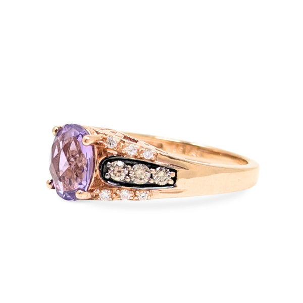 Le Vian 14K Rose Gold Amethyst & Diamond ring - Size 7