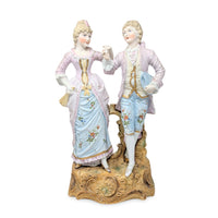 Hal-Sey Fifth Japan 15" Bisque Porcelain Courting Couple Figurine
