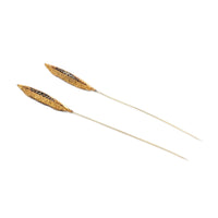 Victorian Etruscan Revival Gold Tone & Rhinestone Hat Pins (Pair)