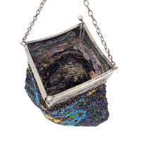 Antique Glass-Beaded Purse with Four-Hinged Frame
