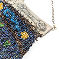 Antique Glass-Beaded Purse with Four-Hinged Frame