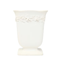 Wedgwood Queensware Cream on Cream 8" Rectangular Footed Vase