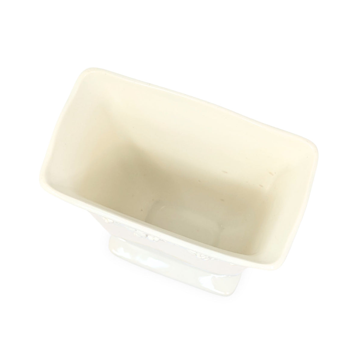 Wedgwood Queensware Cream on Cream 8" Rectangular Footed Vase