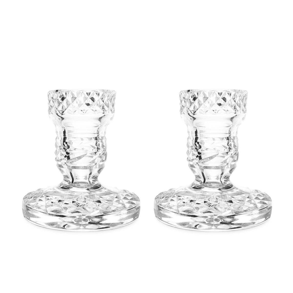 Waterford "Glandore" Pair of 3" Single Light Crystal Candlesticks