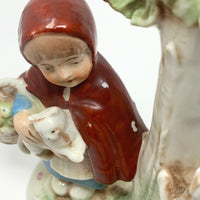 Vintage German Figurines of Children with Trees (Pair)