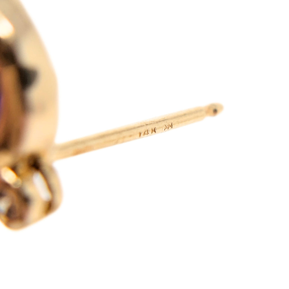 14K Gold Amethyst Triple Heart Dangle Earrings