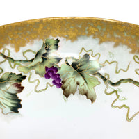 Large JP Limoges Hand-Painted Signed Porcelain Punchbowl