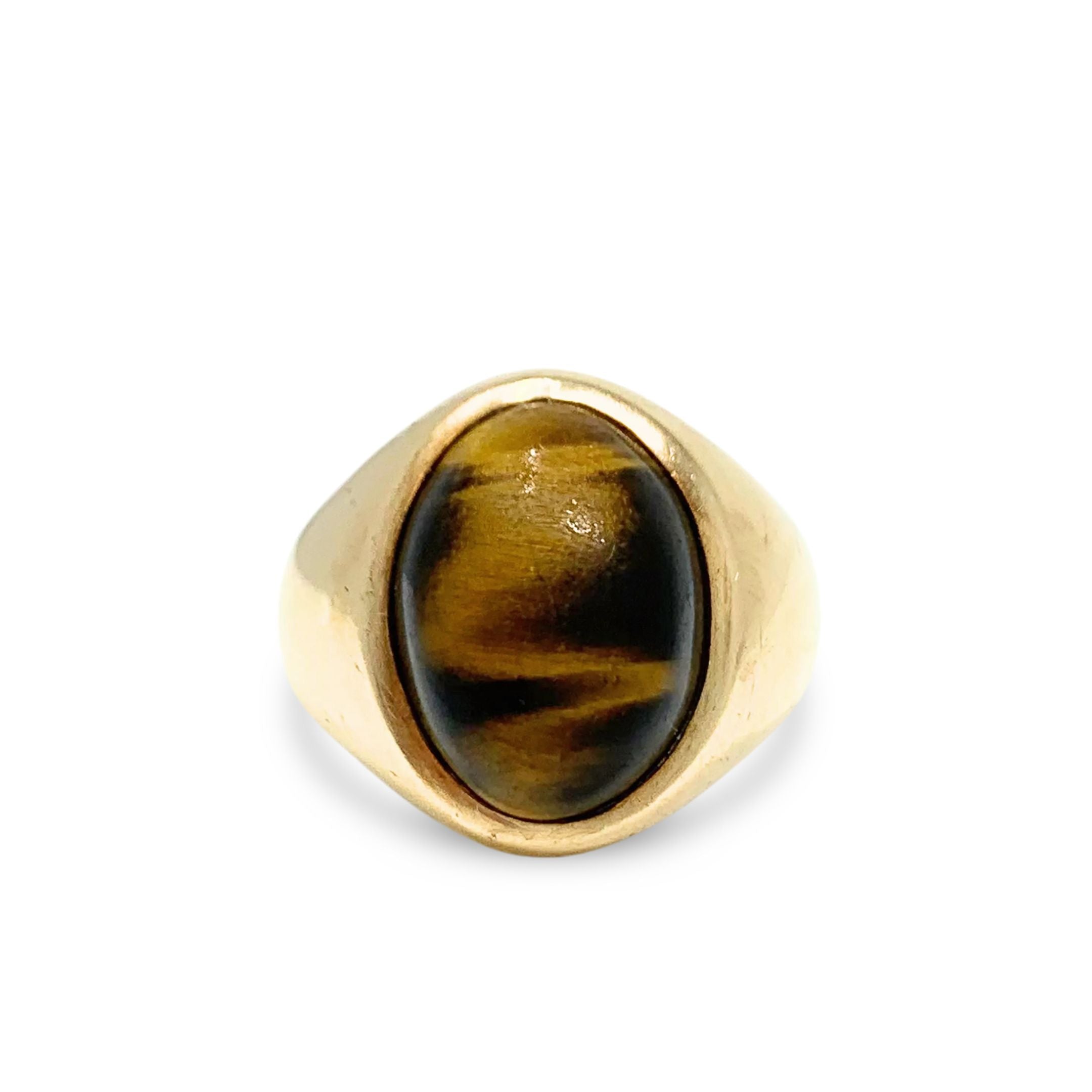 10K Gold Vintage Men's Tiger Eye Ring Size 10 – Goodman's