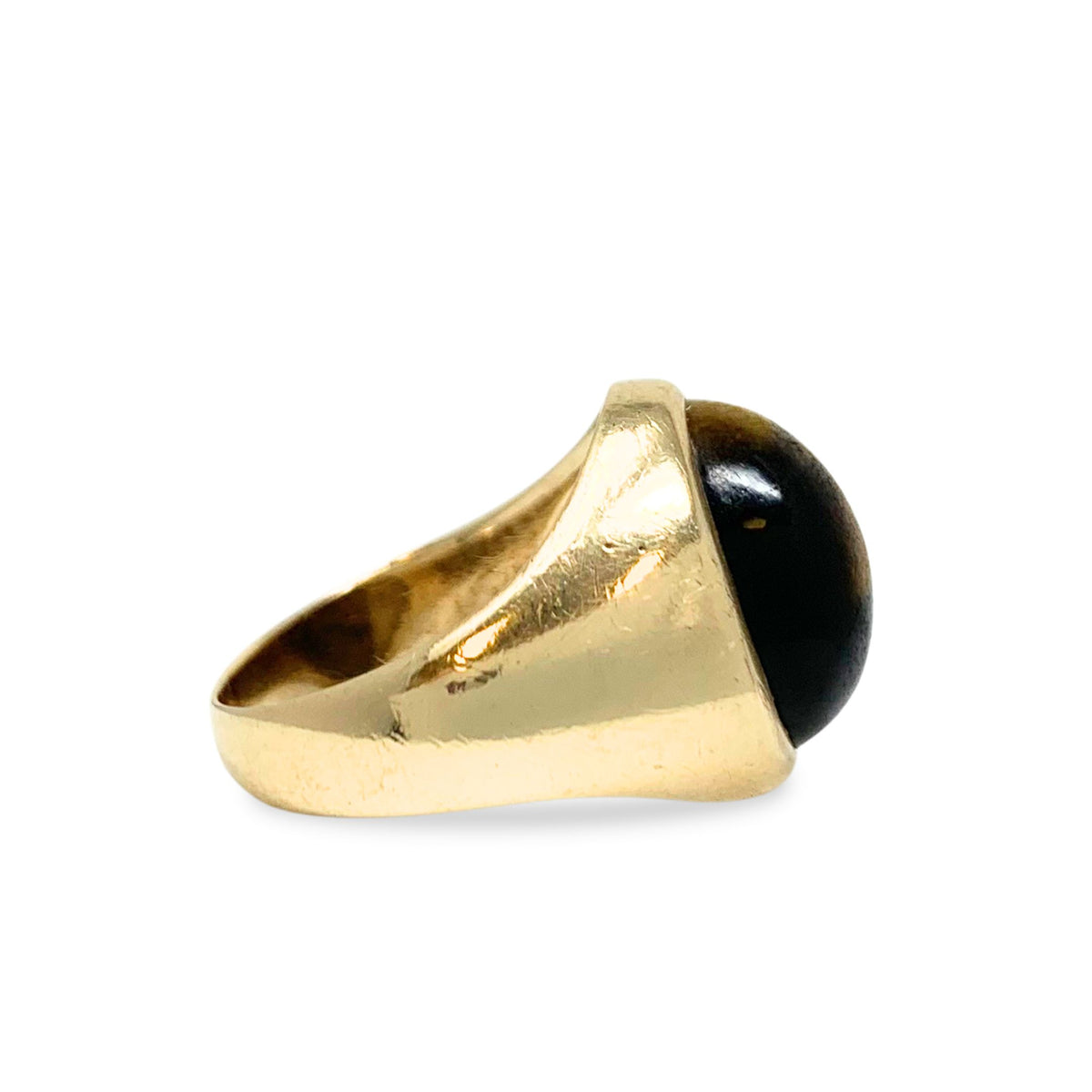 10K Gold Vintage Men’s Tiger Eye Ring - Size 10