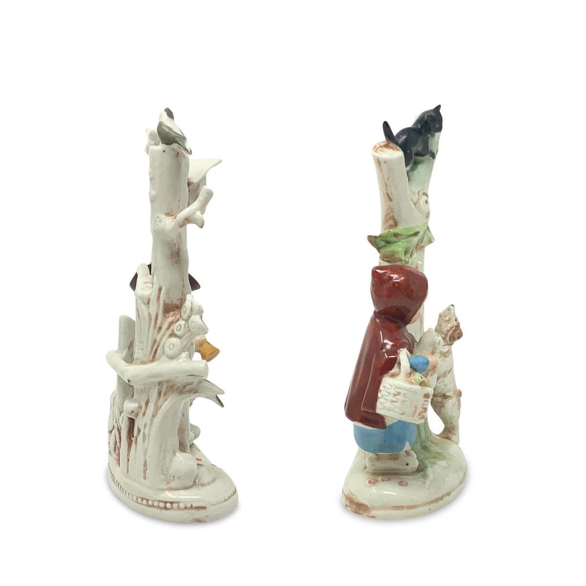 Vintage German Figurines of Children with Trees (Pair)