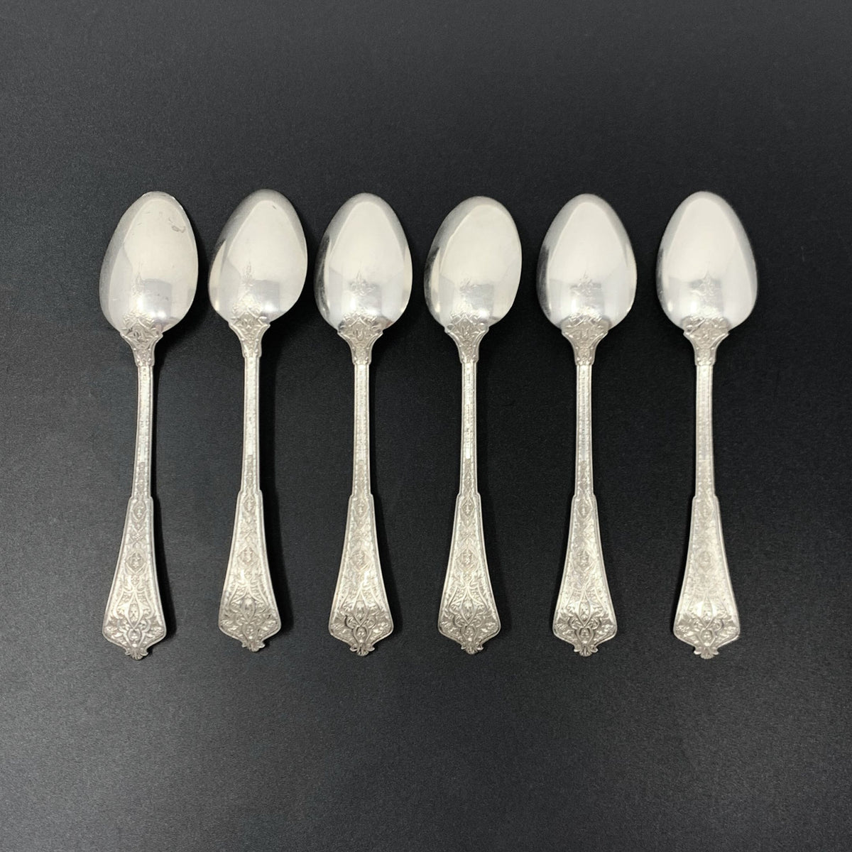 Tiffany & Co. "Persian" Monogrammed Sterling Teaspoons (6)