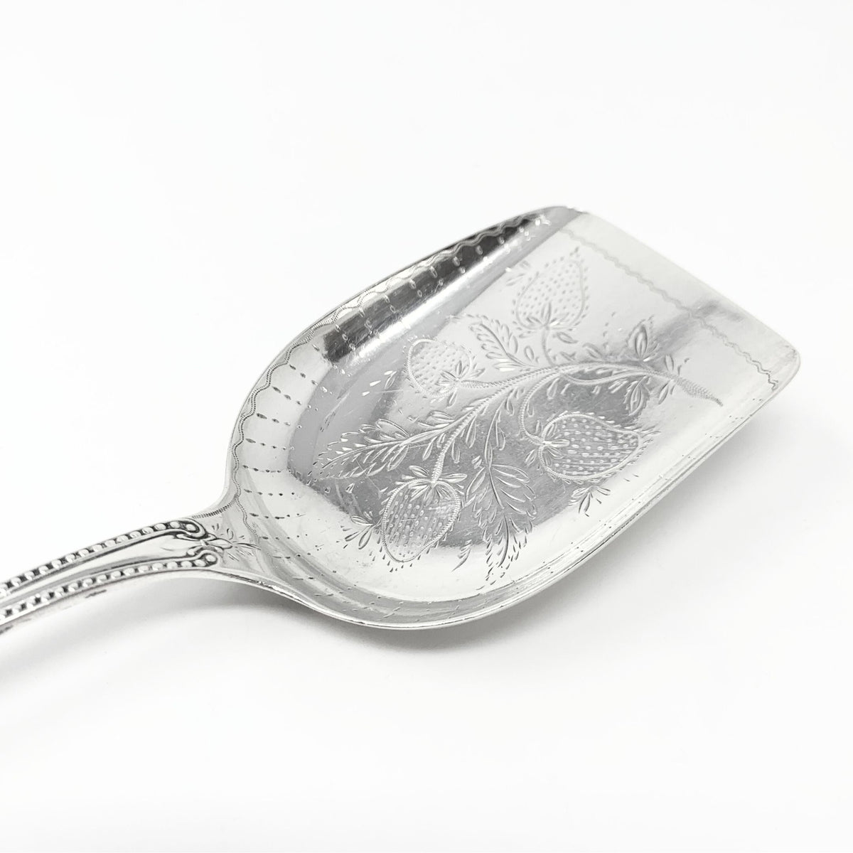 George Sharp for Bailey & Co. Coin Silver Strawberry Scoop, Monogrammed
