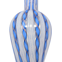 Murano Venetian Blue Zanfirico Latticino Glass Ewer/Pitcher