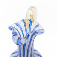 Murano Venetian Blue Zanfirico Latticino Glass Ewer/Pitcher
