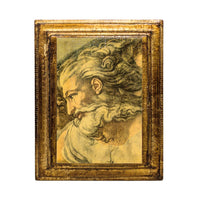Pair of Vintage Italian Decoupage Prints on Board W/ Gilt Finish