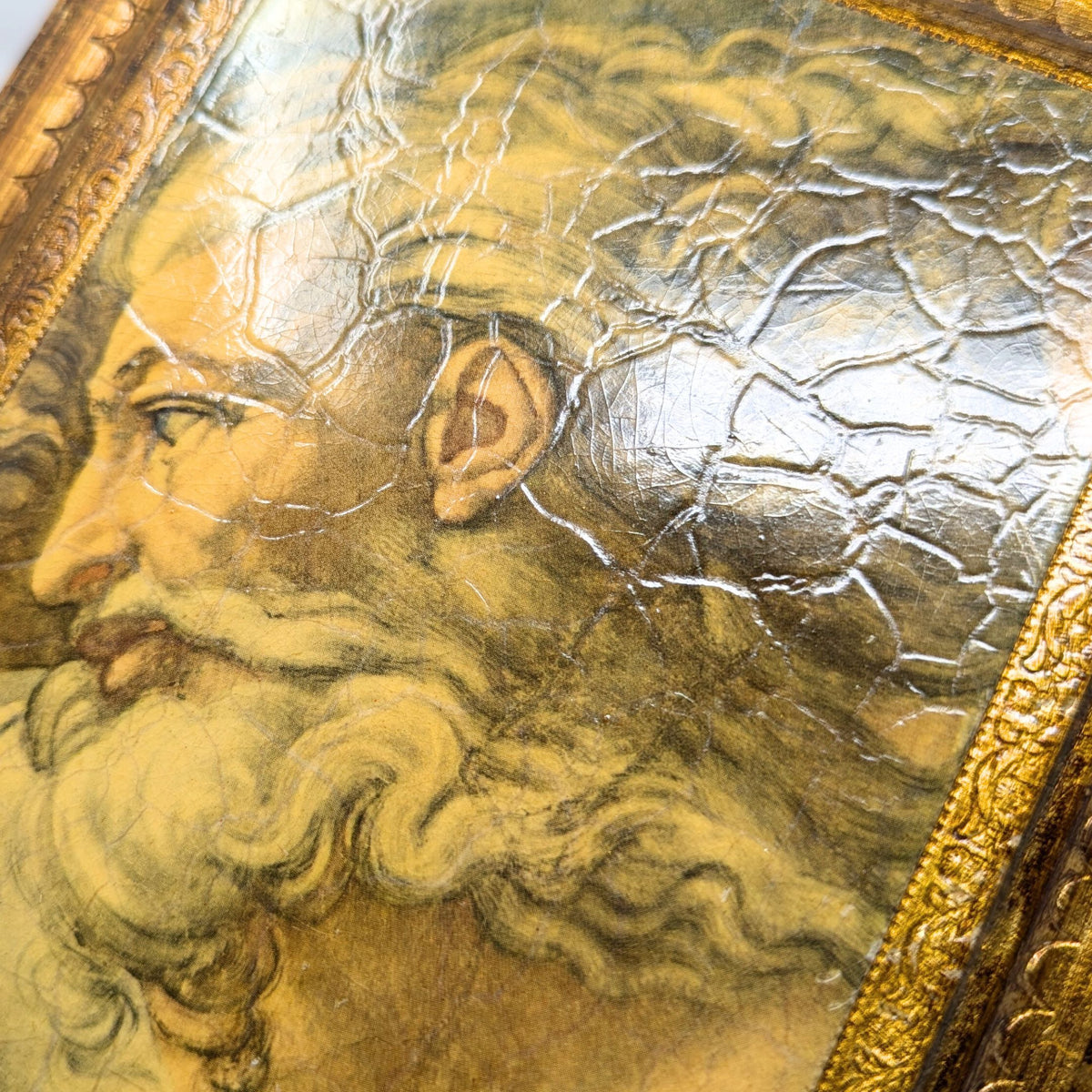 Pair of Vintage Italian Decoupage Prints on Board W/ Gilt Finish