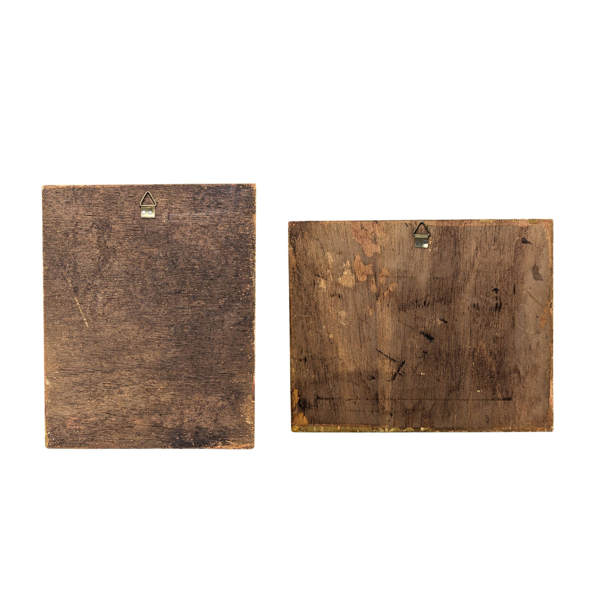 Pair of Vintage Italian Decoupage Prints on Board W/ Gilt Finish