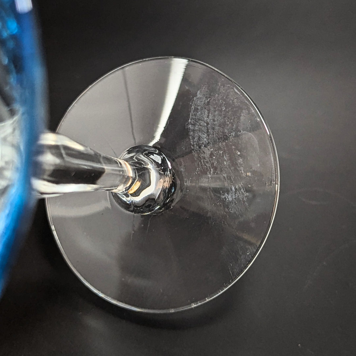 Fostoria Azure Blue 5 1/4" Optic Champagne/ Tall Sherbet Glasses (9) 5082-5282