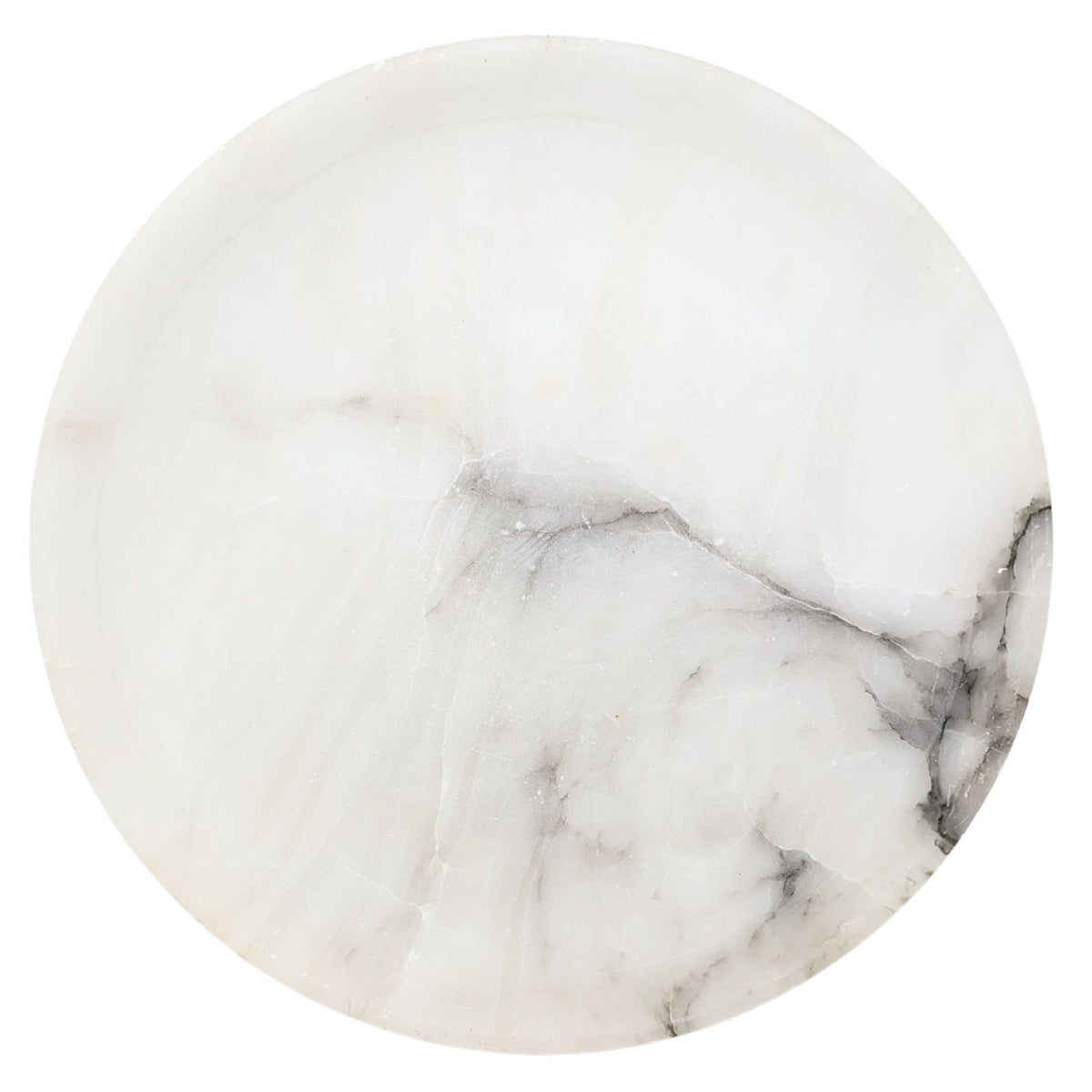 Vintage Natural Alabaster 12" Console Compote Bowl