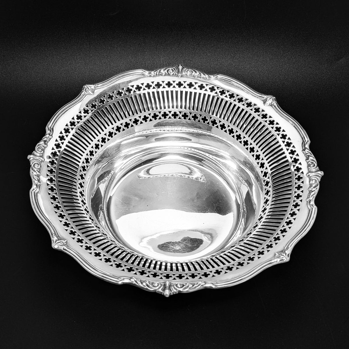 Sterling Silver 9” Pierced Bowl