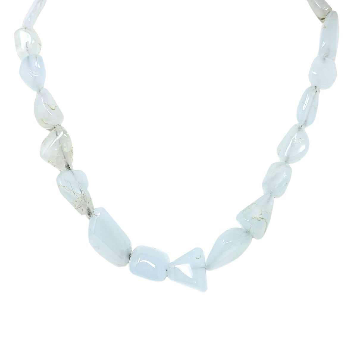 14K Gold Natural Quartz 18" Beaded Necklace