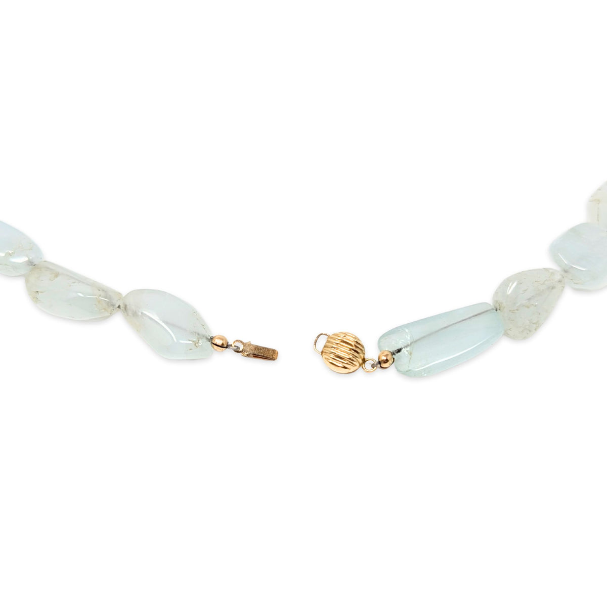 14K Gold Natural Quartz 18" Beaded Necklace