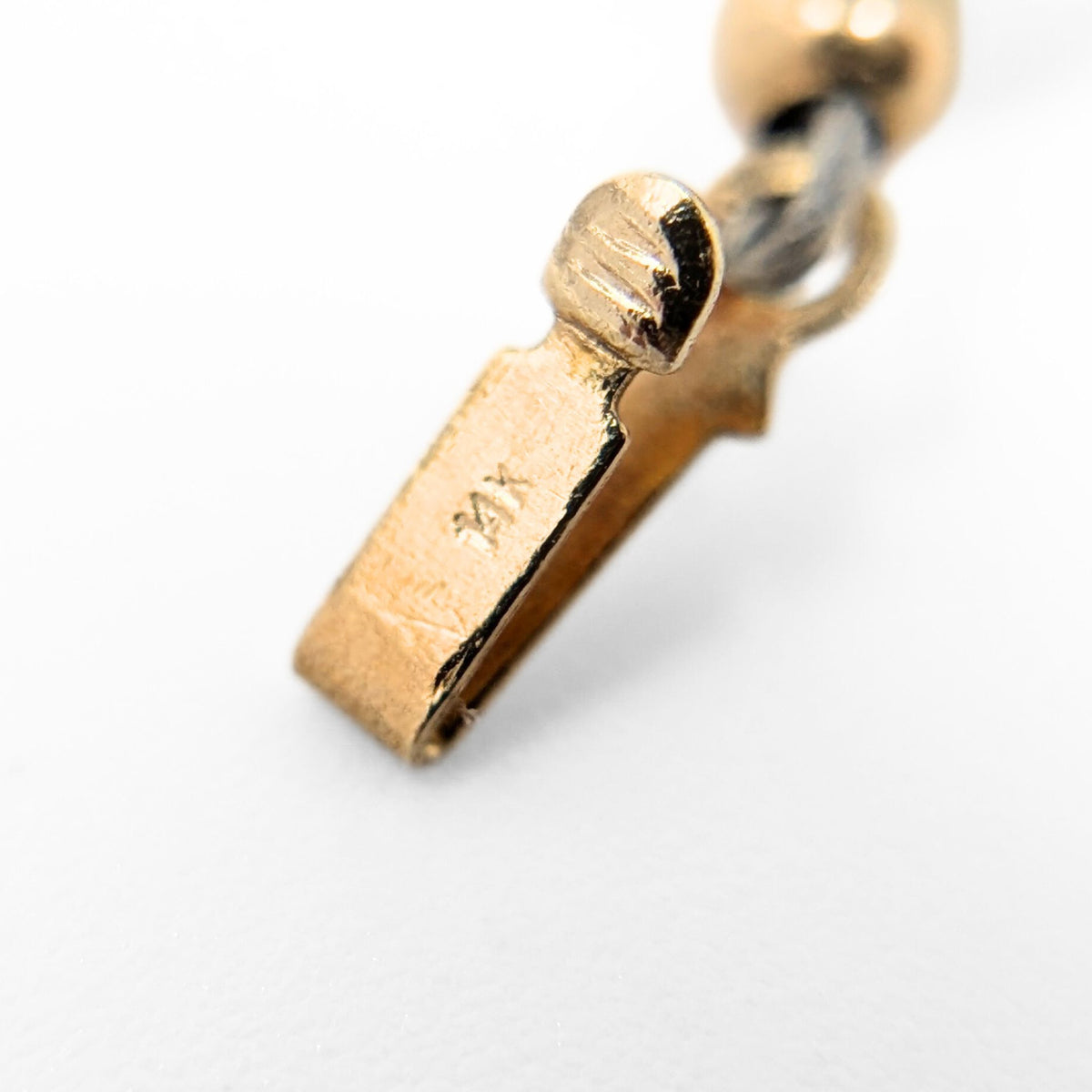 14K Gold Natural Quartz 18" Beaded Necklace