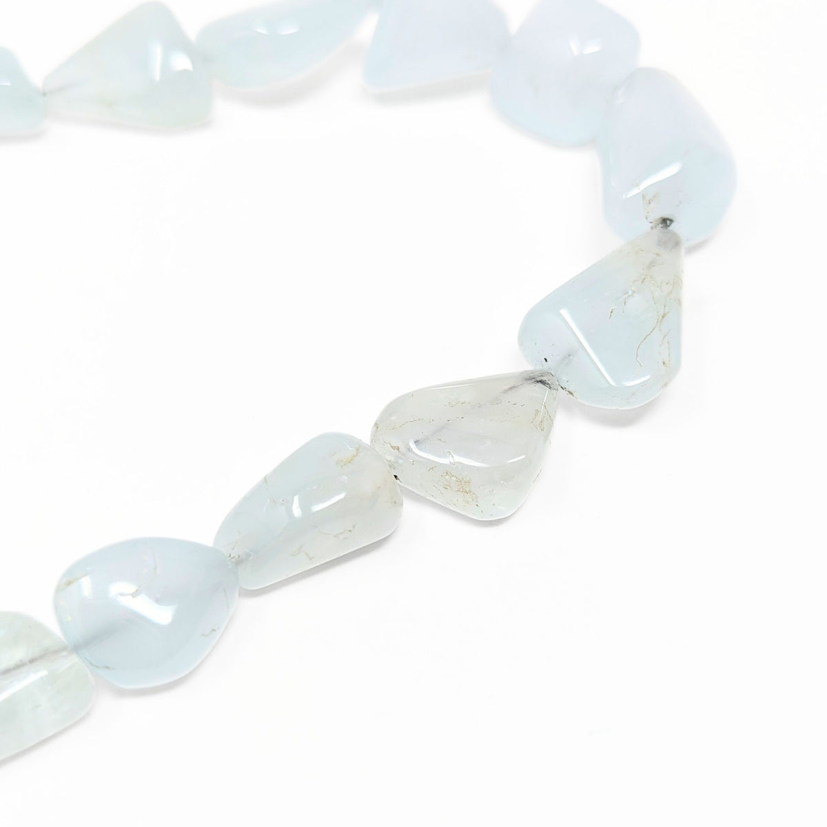 14K Gold Natural Quartz 18" Beaded Necklace