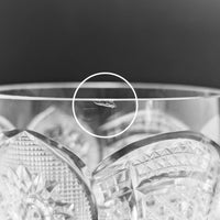 Set of 10 Vintage Fine Cut Crystal Wine Glasses, "R" Monogram