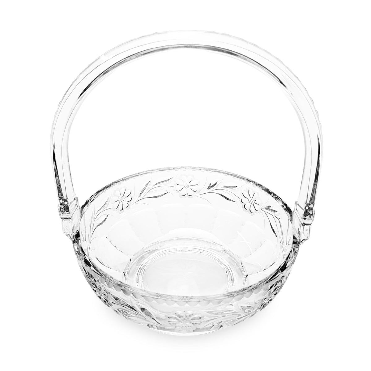 Antique Heisey Glass "Daisy & Leaves" Basket