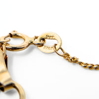 14K Gold Italian Triple Link 7" Charm Bracelet