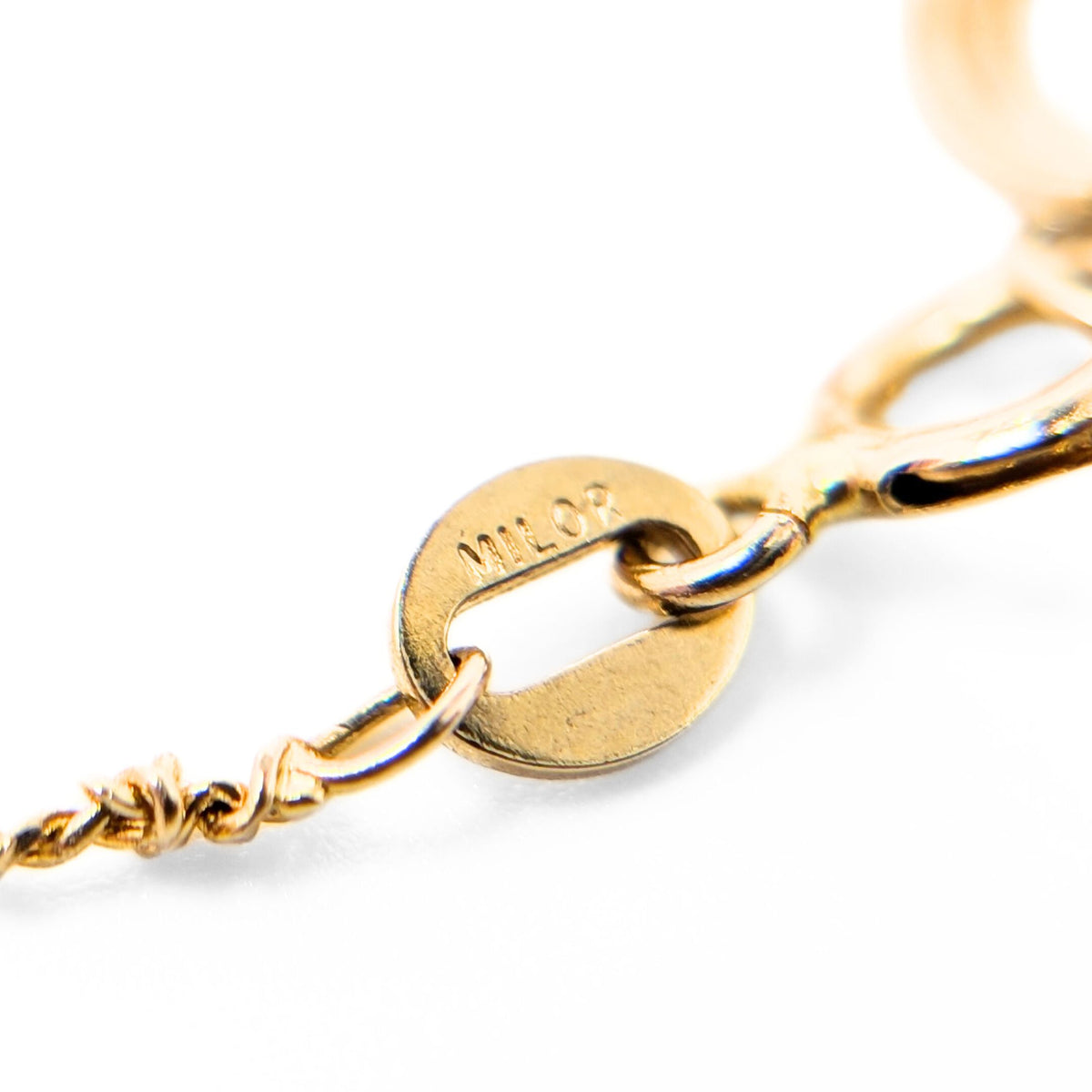 14K Gold Italian Triple Link 7" Charm Bracelet