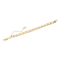 14K Gold Italian Triple Link 7" Charm Bracelet