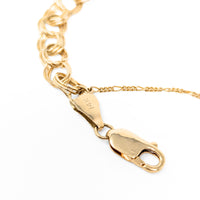 14K Gold Italian Triple Link 7" Charm Bracelet