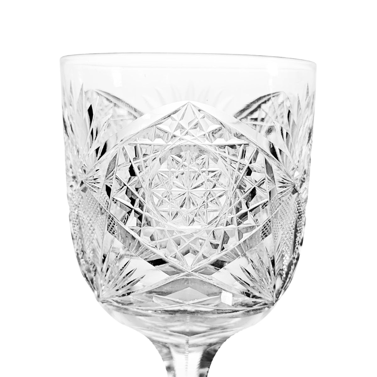 J. Hoare & Co. Signed ABP Cut Glass Water Goblet