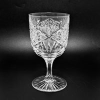 J. Hoare & Co. Signed ABP Cut Glass Water Goblet