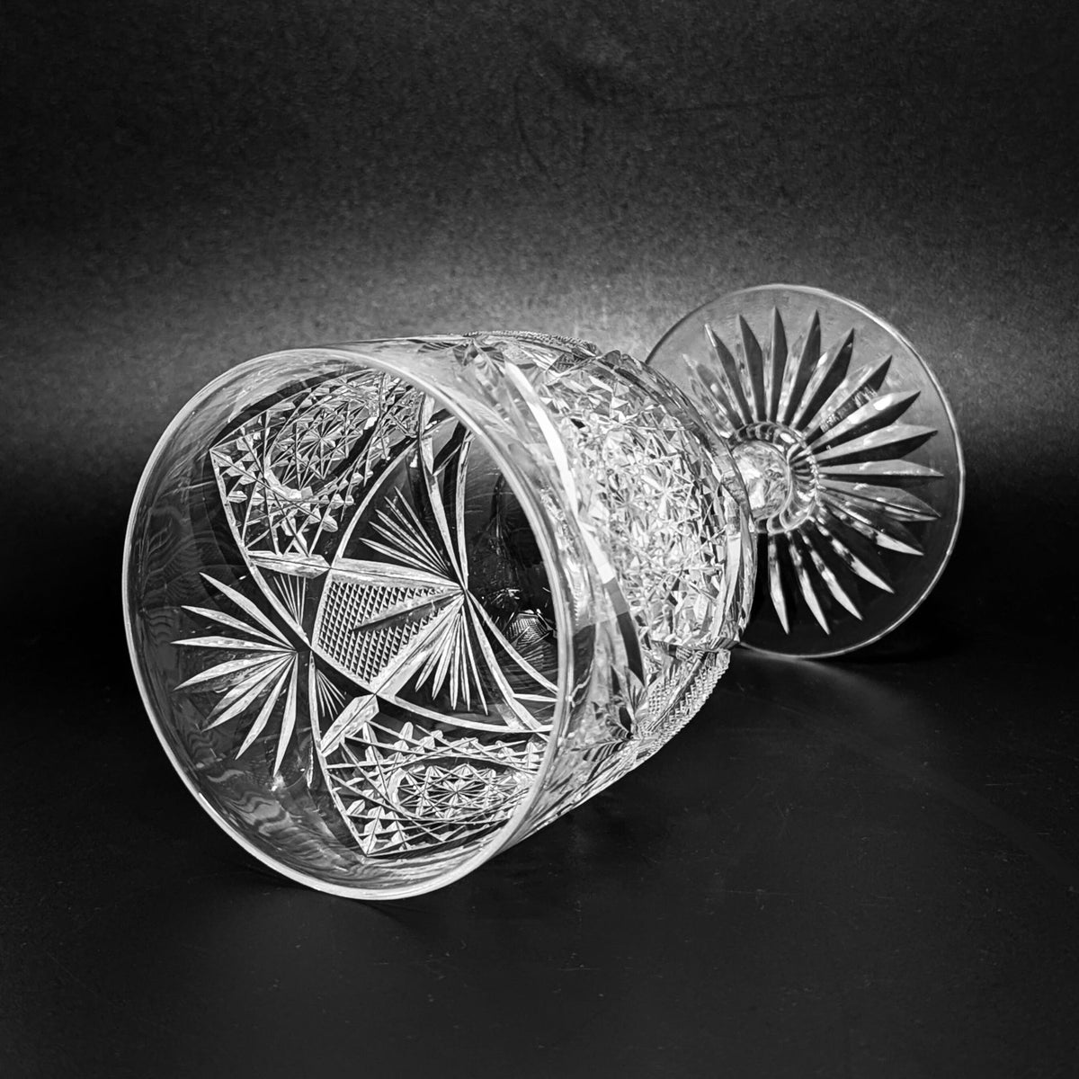 J. Hoare & Co. Signed ABP Cut Glass Water Goblet