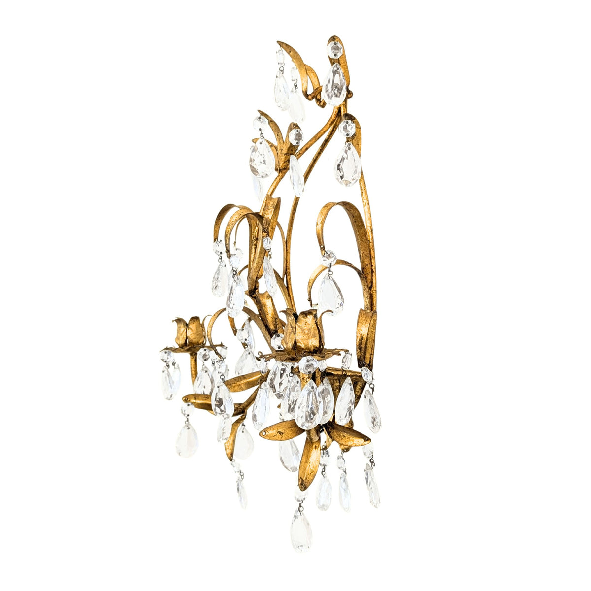 Vintage Gilt Metal 2-Candle Sconce