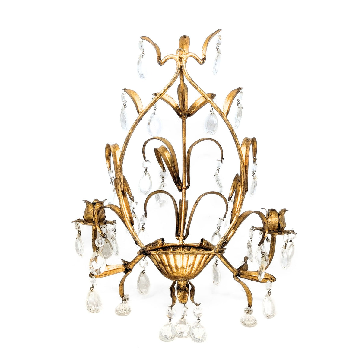 Vintage Gilt Metal 2-Candle Sconce