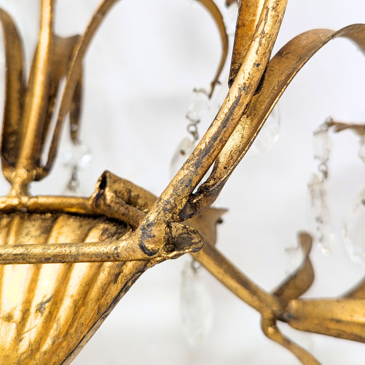 Vintage Gilt Metal 2-Candle Sconce