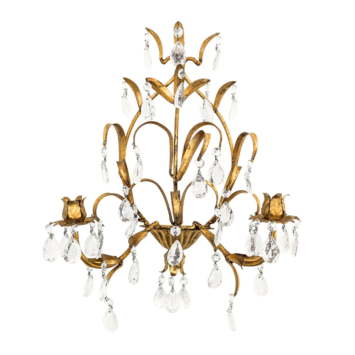 Vintage Gilt Metal 2-Candle Sconce