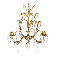 Vintage Gilt Metal 2-Candle Sconce