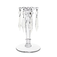 Heisey "Queen Anne Clear" 7" Candlesticks w/ Prisms (Pair)