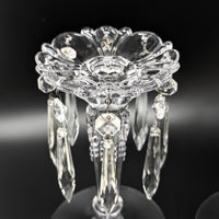 Heisey "Queen Anne Clear" 7" Candlesticks w/ Prisms (Pair)