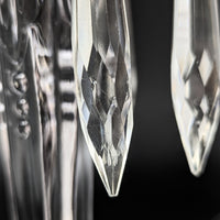 Heisey "Queen Anne Clear" 7" Candlesticks w/ Prisms (Pair)