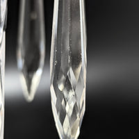 Heisey "Queen Anne Clear" 7" Candlesticks w/ Prisms (Pair)