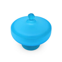 Tiffin Sky Blue Satin Glass Footed Candy Dish